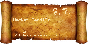 Hecker Teréz névjegykártya